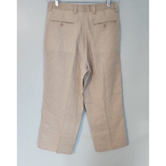 INSERCH Collezione Pants 100% Linen Oatmeal Ivory Office Mens 32x28‎ NEW NWOT - Picture 2 of 10